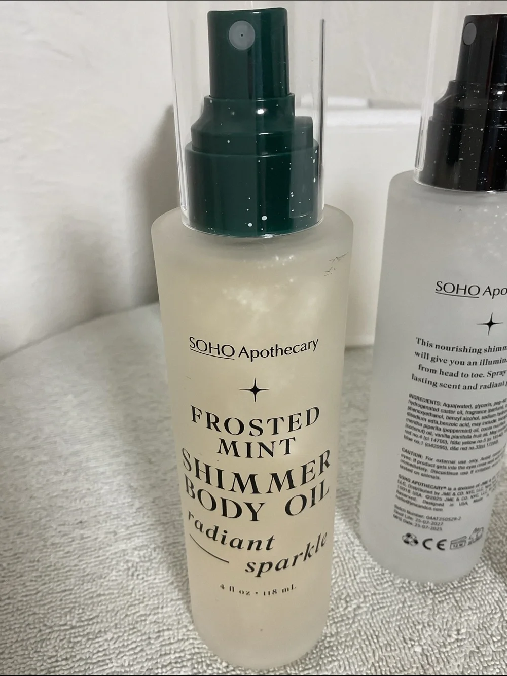 SOHO Apothecary 3 Pc Shimmer Body Oil Mint Coconut Vanilla NWOB